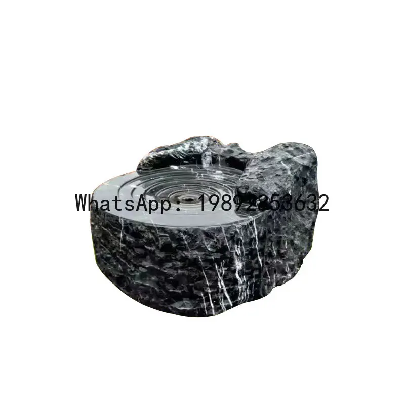 BJ Carving Japanese Water Feature Fountain Black Mountain Stone Water Bowl Landscape Indoor Flowing Water Marble Hotel Ornament