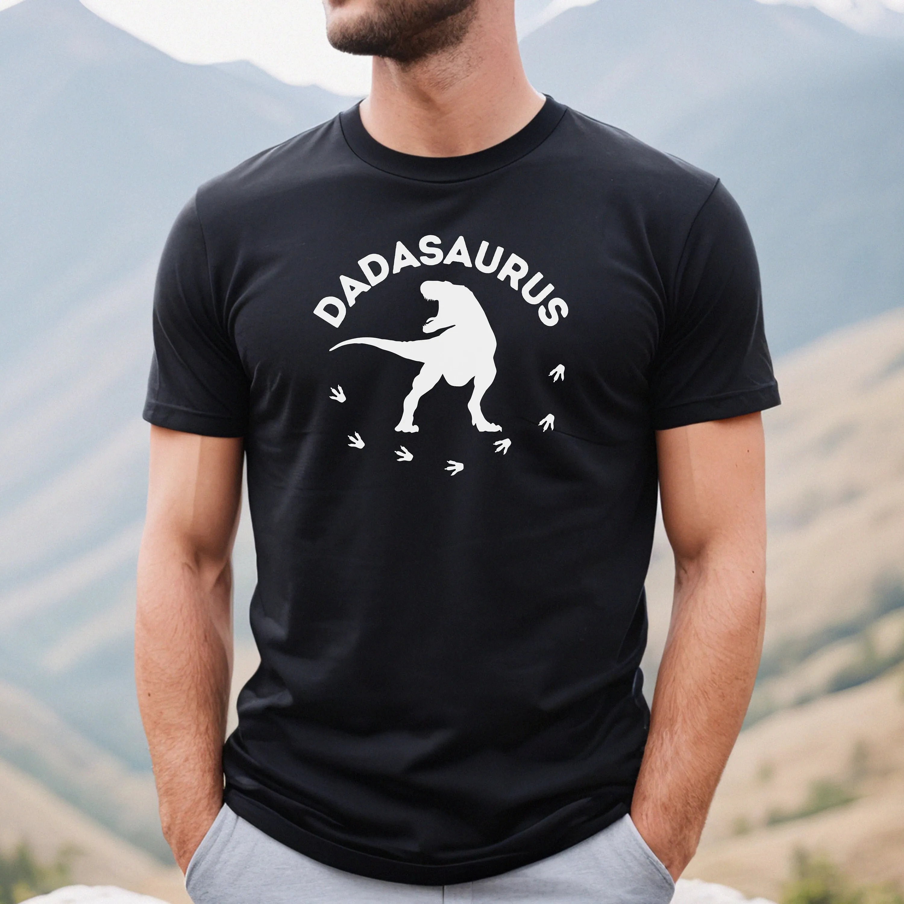 

Dad Dinosaur T Shirt Dadasaurus Daddy Shirts Father'S Day Rex Tee Saurus Tees