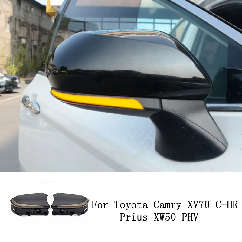 For Toyota Camry XV70 C-HR CHR Prius XW50 PHV Dynamic LED Turn Signal Light Side Mirror Sequential Parking Puddle Lamp Blinker