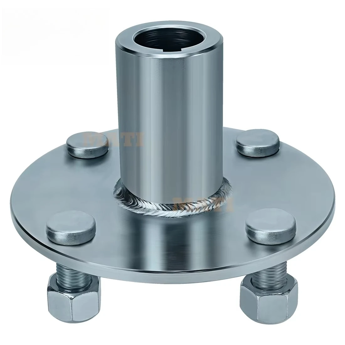 4-inch x 4-inch go kart straight axle wheel hub with 1 inch to 3/4 inch pressure reduction suitable for Gokart, Quad, all terrai