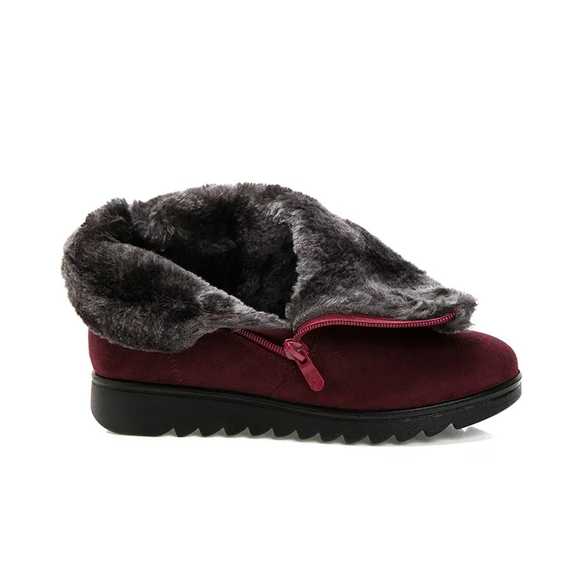 Stivali invernali da donna caldi scarpe da neve in peluche per donna caviglia Botas Mujer cerniera mocassini antiscivolo donna casual comfort