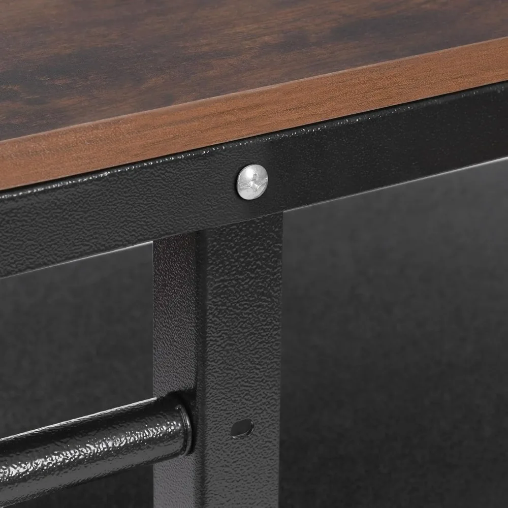 عربة بار دوارة ثلاثية الطبقات، عربة تقديم متنقلة صناعية عتيقة لتخزين المطبخ وعربة المرافق، مثالية للقهوة #5