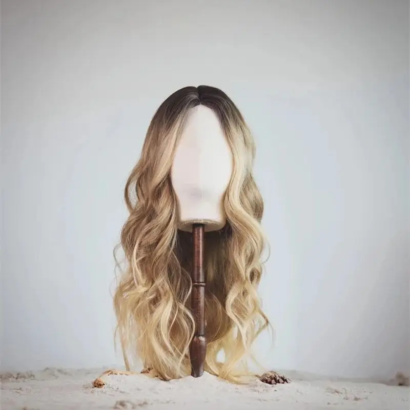 أومبير براون شقراء الاصطناعية HD الدانتيل شعر مستعار أمامي مقاومة للحرارة شعر مستعار طبيعي الجسم موجة الباروكات للجزء اليومي المبتدئين ودية #4