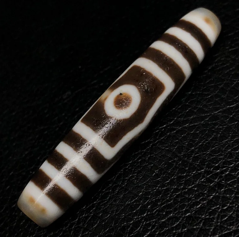 Himalayan Ancient Tibetan DZI Beads Old Agate 3 Eye Totem Amulet Pendant 67×14mm