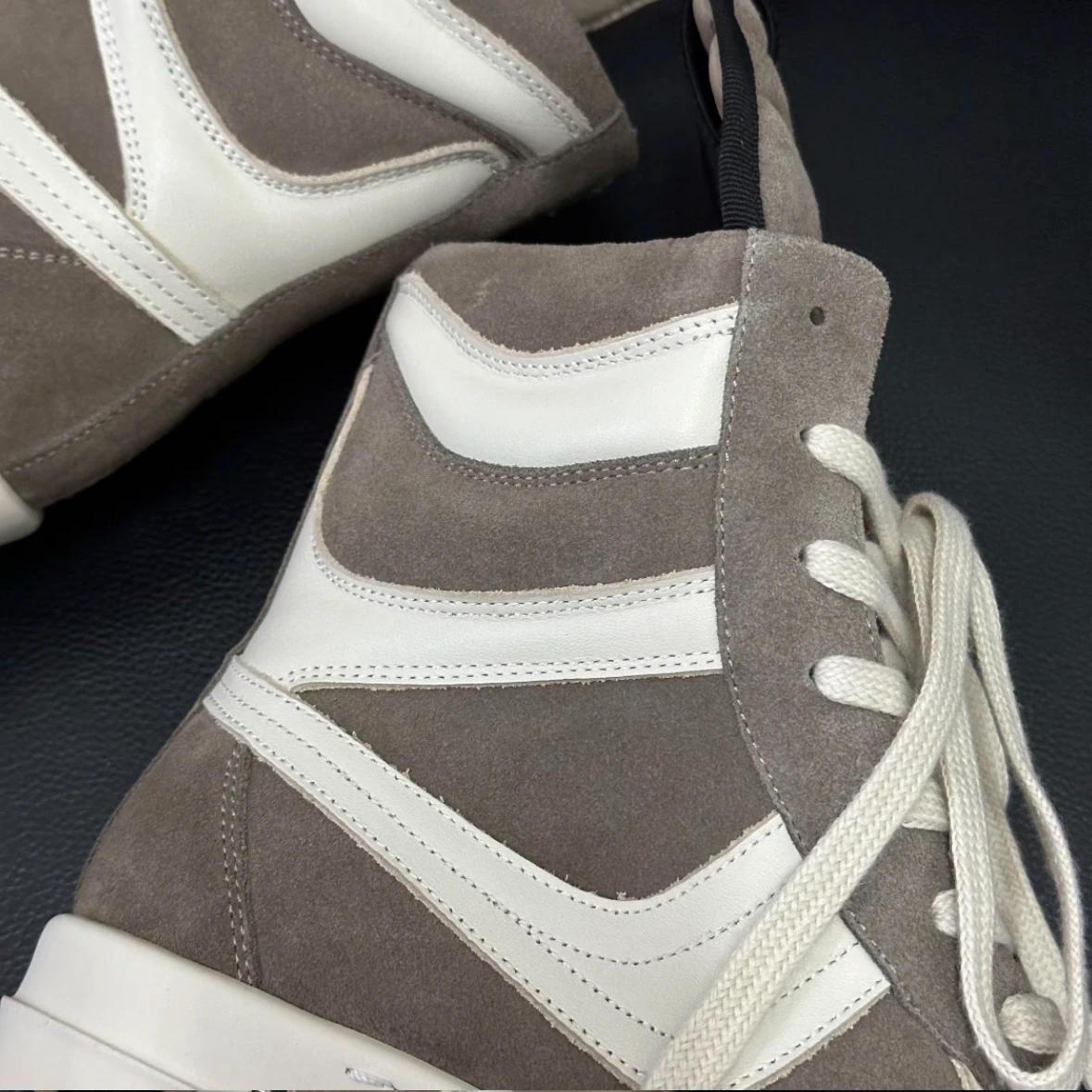 

R-o Luxury Caramel Suede White Leather High Top Shoe Boot Men Shoes Zipper Women Casual Sneaker Luxury Design Ankle Boots