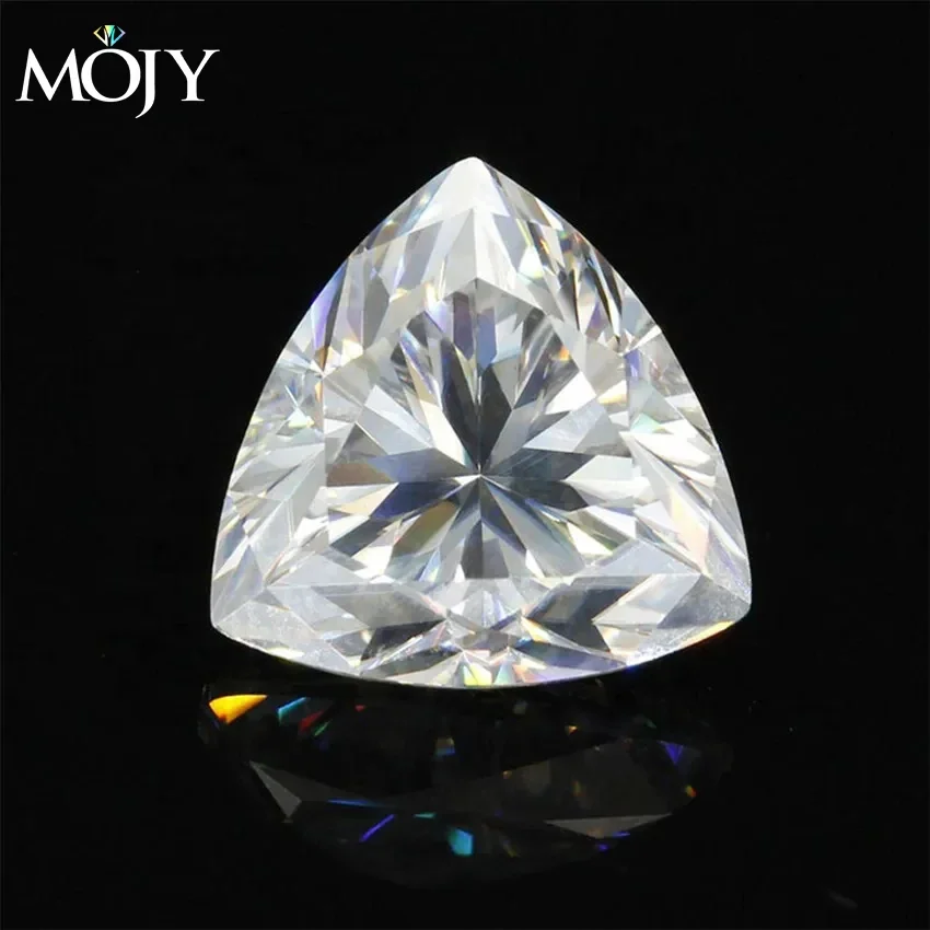 

MOJY 0.3ct To 3ct Fat Triangle Cut Real Loose Moissanite Stones D VVS Pass Tester Gems with GRA Certificate for Jewelry Making