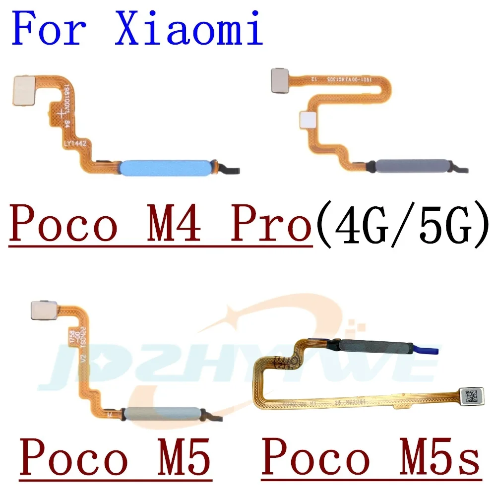 For Xiaomi Poco M5 M5s M4 Pro M4Pro 4G 5G Home Button Back Touch ID Scanner Fingerprint Sensor Flex Cable Phone Parts