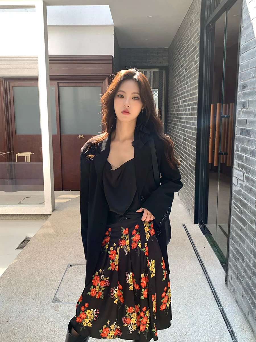 Aisui Original Handmade Crystal Beaded Bla Casual Suit Jaet Berlin Sle Long Sve Regular Length Ladies' Suit