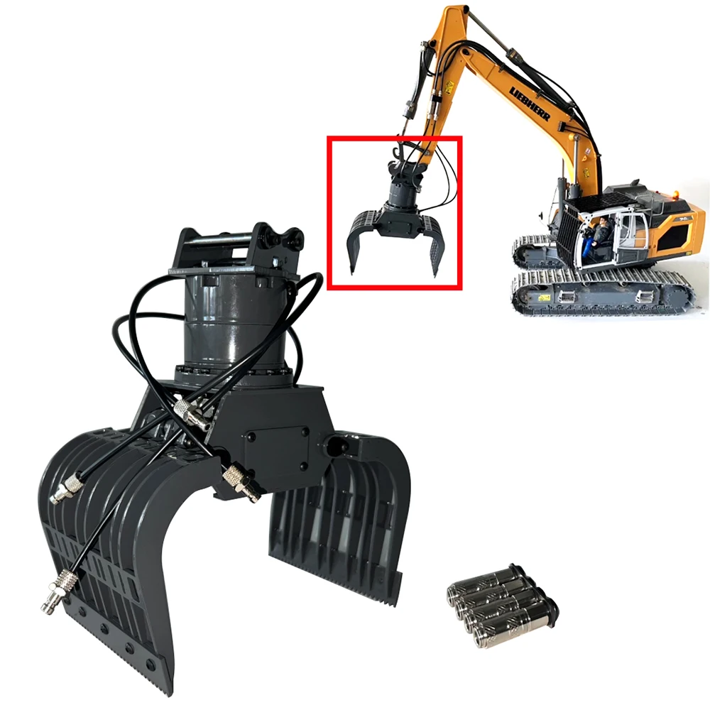 

945 Excavator Hydraulic Claw 1/14 RC R945 Hydraulic Excavator Metal Hydraulic Claw Attachment Wood Grabber RC Car Accessories