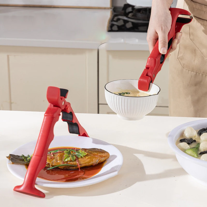 3-in-1 Anti Scalding Clip Tray Holder Bowl Holder Multifunctional Tray Holder Anti Slip Home Kitchen Silicone Anti Scalding Clip