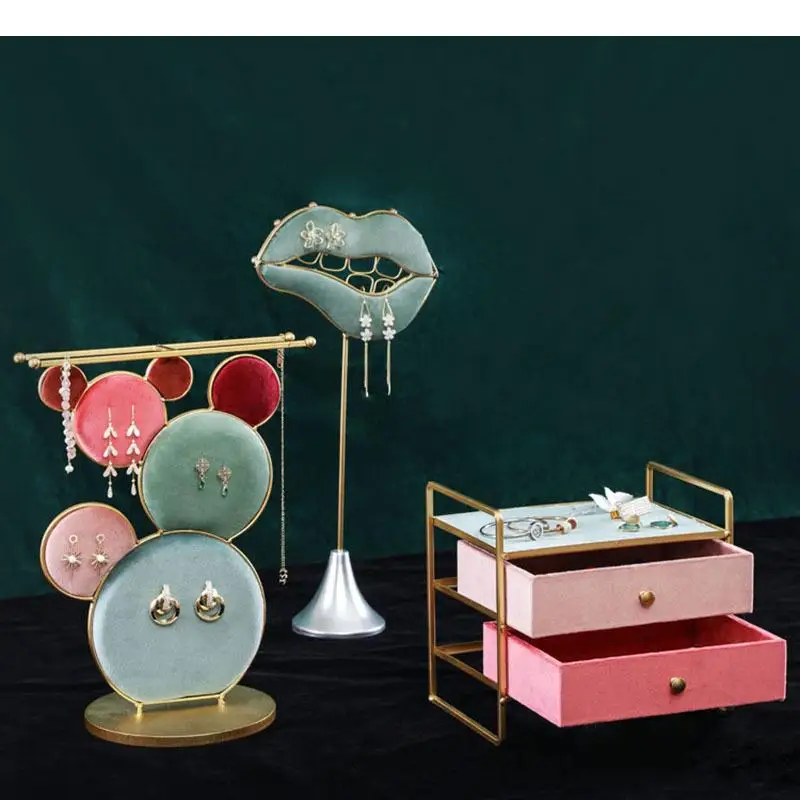 Necklace Earrings Jewelry Display Rack Ring Stands Dressing Table  Storage Cabinet Hanging Board Cosmetic Containers