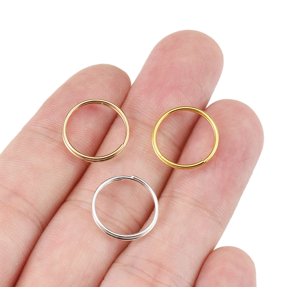 200pcs 5 6 7 8 10 12 14mm Double Loops Keychain Rings Open Circle Jump Split Key Ring Connectors DIY Jewelry Making Wholesale