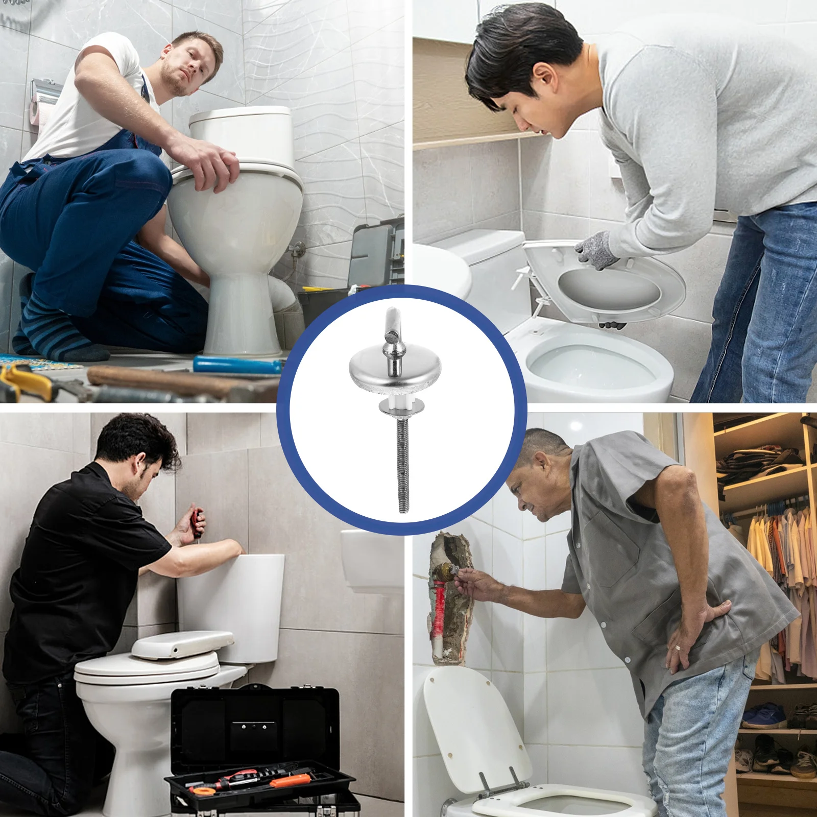 

2Pcs Replacement Toilet Hinge Screws Heavy-Duty Fixing Bolts for Toilet Seat Cover Secure Fit Easy Install Long-Lasting