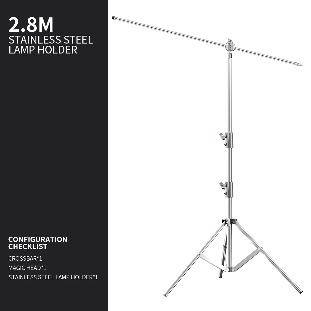 Century Stand Heavy Duty C Stand 290cm/ 9.51ft with 3.51ft/107cm Boom Arm Stainless Steel Photography Studio Video Reflecto Flag