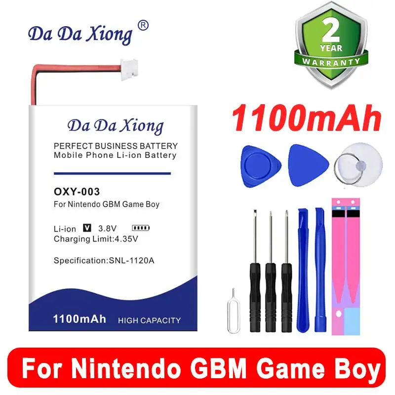 

DaDaXiong OXY-003 1100mAh 3.8V Battery Kit Pack For Nintendo GBM Game Boy Micro