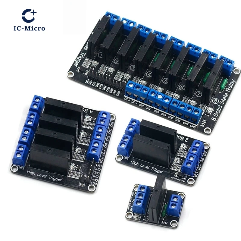 5V 1 2 4 8 Channel SSR G3MB-202P Solid State Relay Module 240V 2A Output with Resistive Fuse For ARDUINO Diy Kit