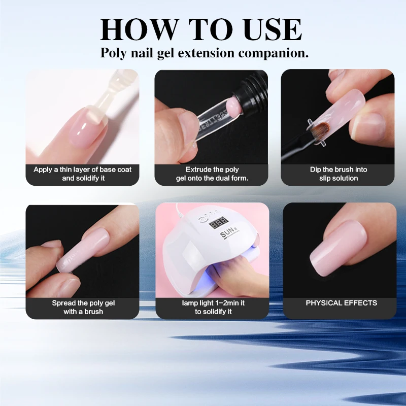 ชุดน้ำยาทาเล็บโพลีเจลขนาด120มล. (+ ปากกาและ sloki kaca หยิบจับ) เจลเรียบไม่มีฟอง/ไม่สม่ำเสมอต่อต้านคุณสมบัติเพื่อความยั่งยืน