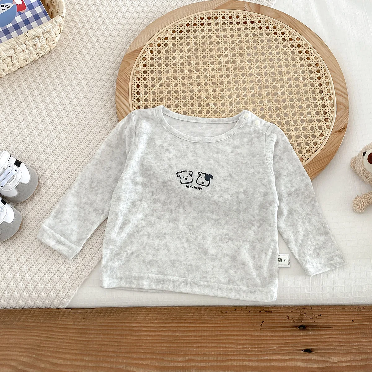 Shirt Base Layer All-matched Outdoors Boys Baby Fashionable Black Star Soft Cotton Comfortable Long Sleeves