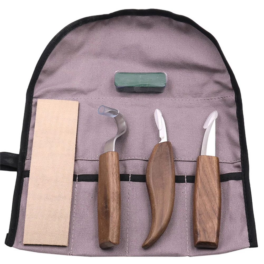 5 stücke Holz schnitzerei Kit Schnitz haken Messer Holz Schnitz messer Chip Schnitz messer Schnitz messer Schärfer mit Aufbewahrung tasche