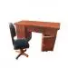 1:12 Scale Dollhouse Miniature Study Wooden Office Table and Chair Set for Kids Pretend Play Diorama Simulation Notebook Accesso