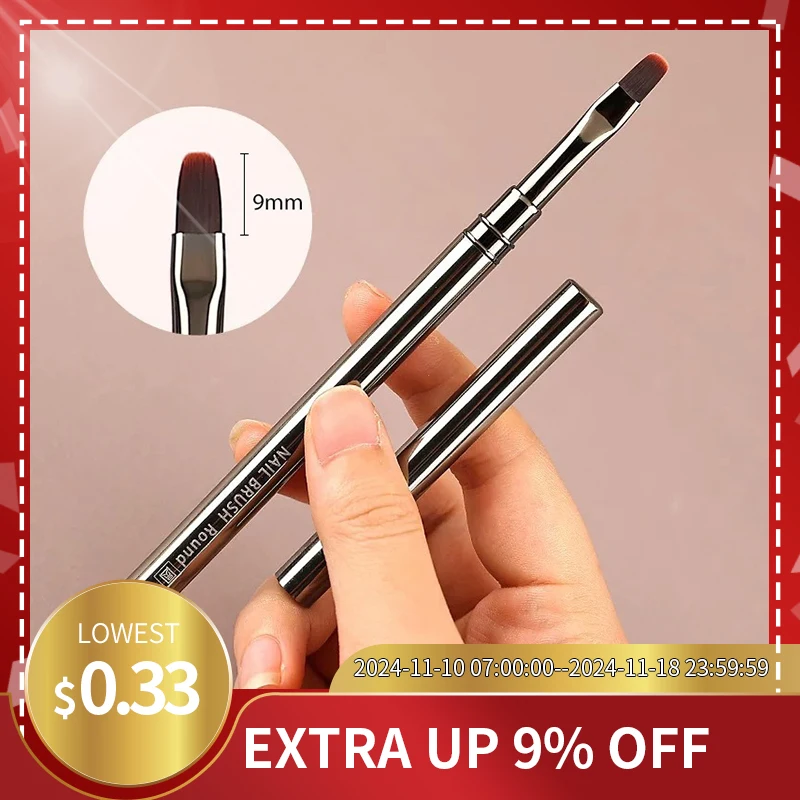 14 Sizes Nail Art Brush Metal Handle Nail Liner Brush Stripe Pattern Painting Brush Acrylic UV Gel Extension Drawing Carving Pen