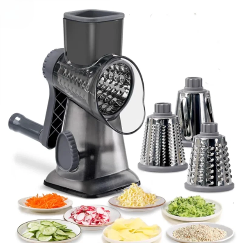 3-in-1 rotary cheese slicer, multifunctional manual vegetable slicer, peanut and nut grinder, cheese and vegetable slicer, trans