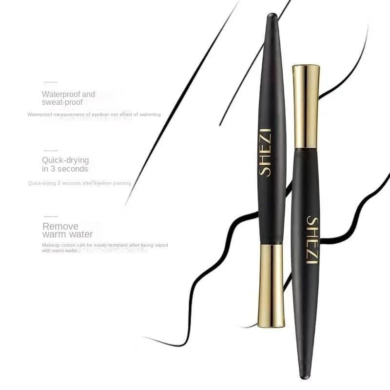 Shezi Ruijia Zwarte Vloeibare Eyeliner Pen Waterdichte Langdurige Make-Up Gladde Sneldrogende Gouden Eye Liner Potlood Godin Cosmetica