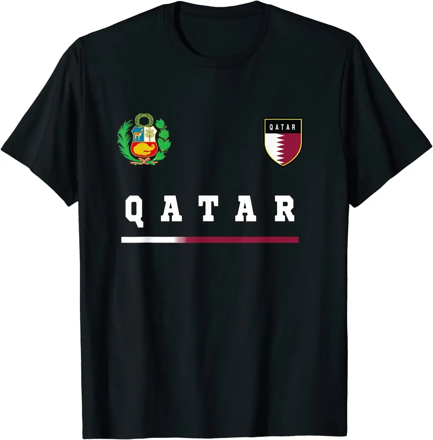 Qatar Sport/Soccer Jersey Tee Flag Football Doha T-Shirt