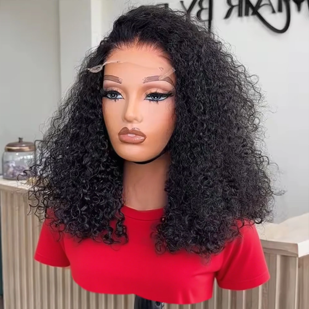 

Готовые к носке парики-боб без клея для женщин, 250% плотность, глубокая волна, предварительно выщипанные, предварительно нарезанные, кружевные парики с эффектом водной волны, кудрявые, 100% натуральные человеческие волосы, без клея.