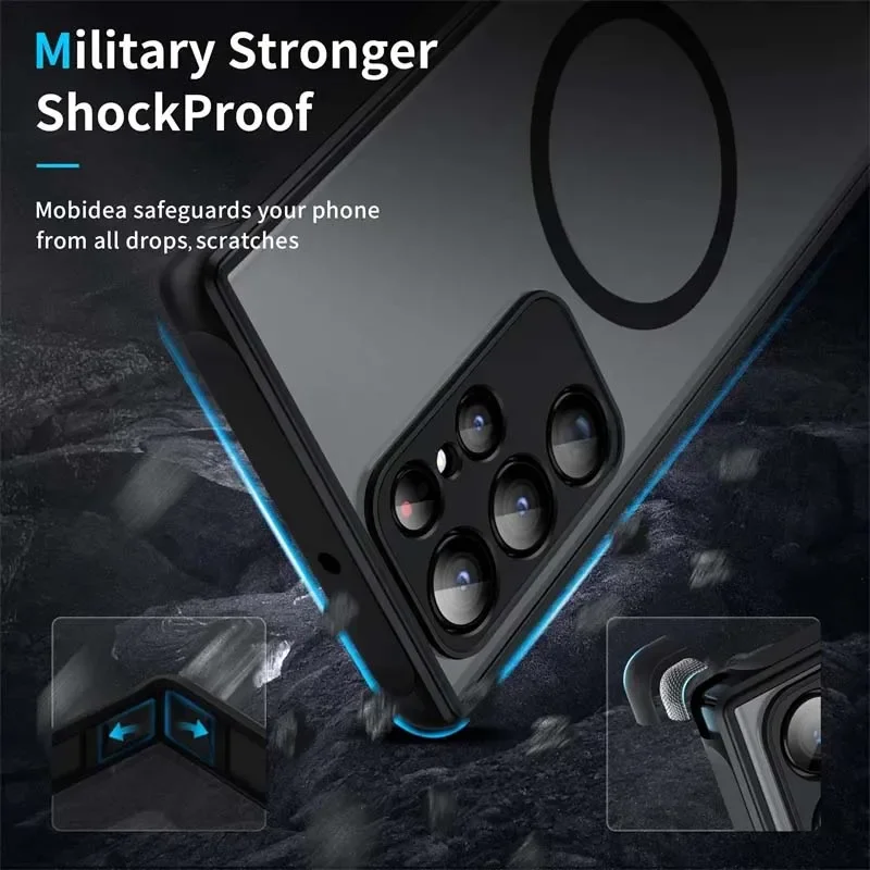 Luxury Wireless Charging Case for Samsung Galaxy S20 S21 S22 S23 FE S24 Plus S24 Ultra, Shockproof Matte Back Cover image 3