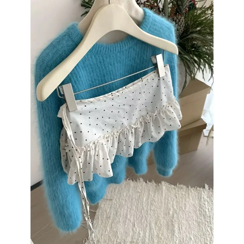 

Юбка женская в горошек с завязками спереди, многослойная, с принтом, новая, удобная, минималистичная, повседневная, модная, нишевая, универсальная, премиум-класса, элегантная