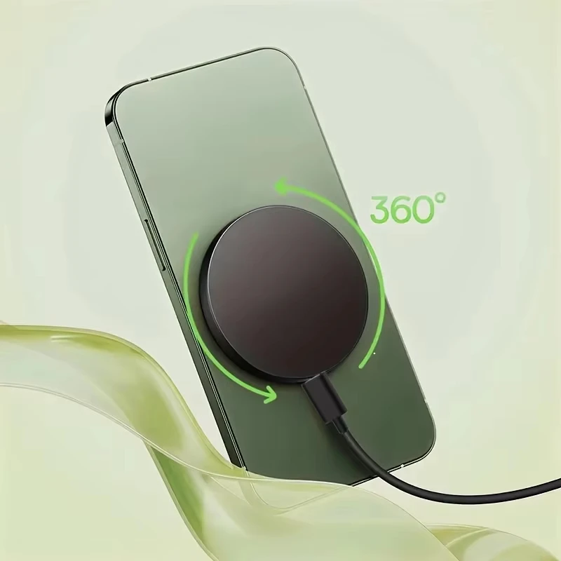 15W MagSafe Wireless Charger Pad Fast Charging Magnetic Stand for iPhone 17 16 15 14 13 Pro Max Samsung S25 USB-C Slim Portable