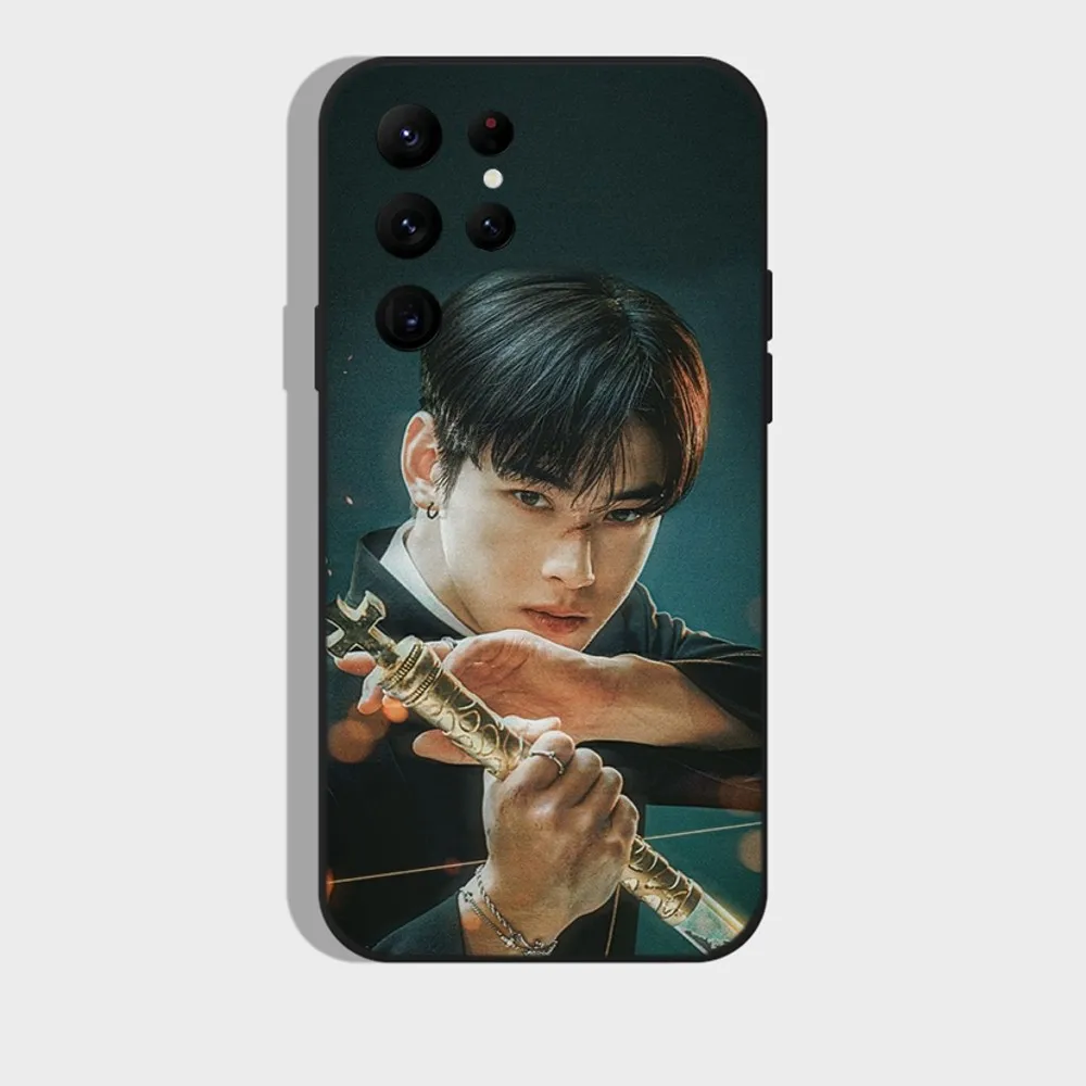 Kpop Cha EunWoo Phone Case for SamsungS23,S22,S21,S20 Ultra Pro S10,S30Plus,20 Ultra Black Cover