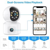 Caméra IP WiFi ICSEE 6MP à double objectif et double écran, PTZ, suivi automatique, caméra de sécurité domestique, babyphone, caméra de surveillance vidéo CCTV 6