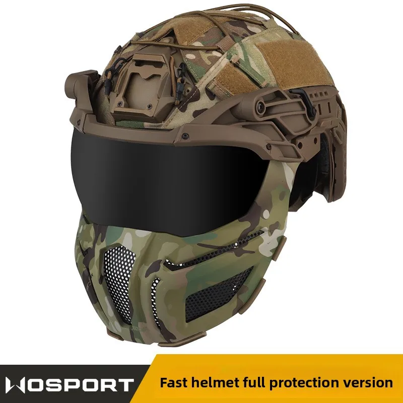 خوذة تكتيكية سريعة الحماية الكاملة مع نظارات واقية - دعائم حماية خارجية مموهة لعشاق الأفلام والتلفزيون #1