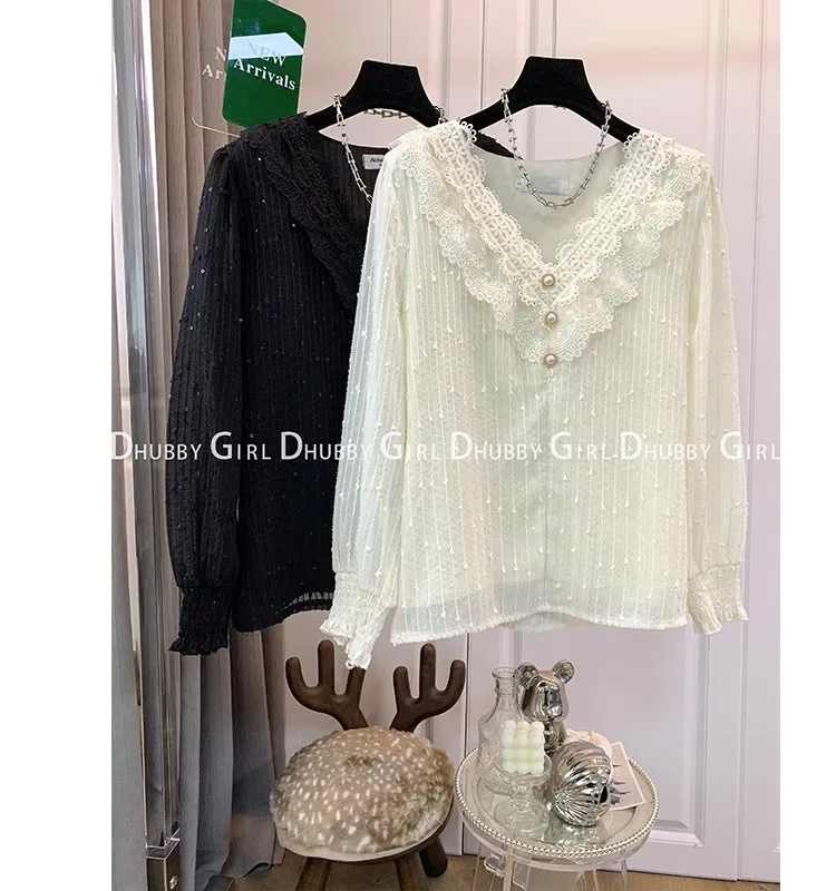 Imagem -03 - Conjunto de Tops Florais Monocromáticos com Decote em v para Mulheres Blusa Feminina Tops com Design Doce Camisa Francesa Verão 2023