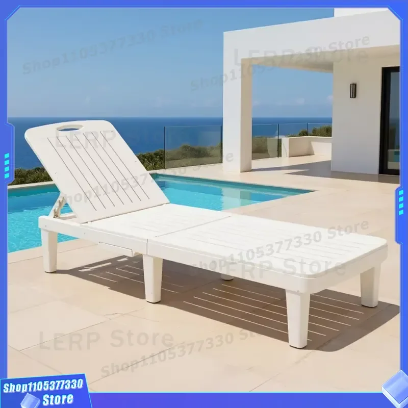 Portable Plastic Folding Lounger for Outdoor Garden Pool Beach Premium Lightweight Sunbed Relaxing Chair Durable Patio