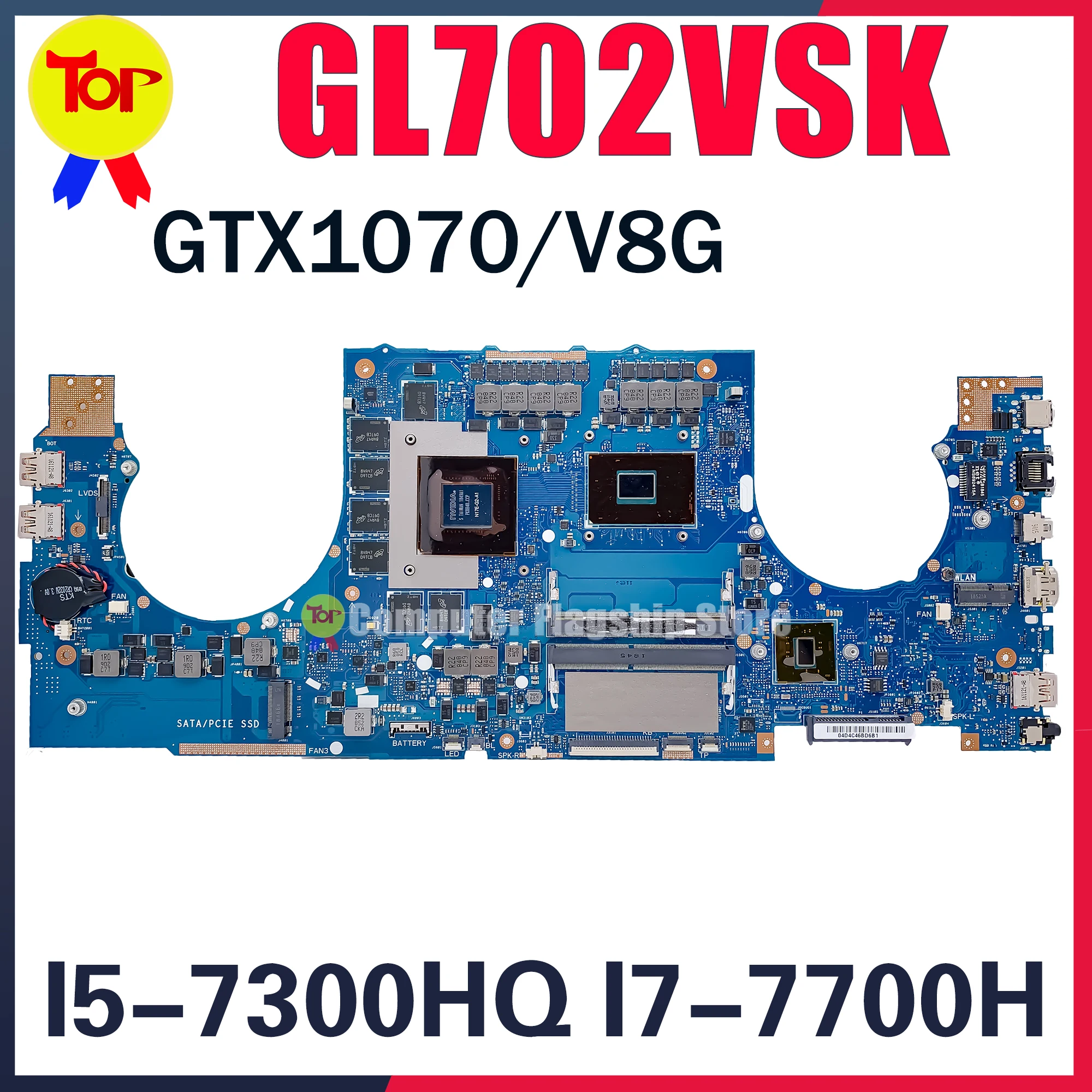 GL702VS Laptop Motherboard For ASUS ROG Strix GL702VSK S7VS i5-7300H i7-7700H GTX1070-V8G Mainboard 100% Test Work