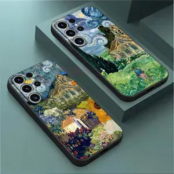 Van Gogh Art Splicing Case for Samsung Galaxy S24 Ultra S22 Plus S20 S23 Ultra S21 5G S21 FE S20 FE Cover Matte Shell Silicone