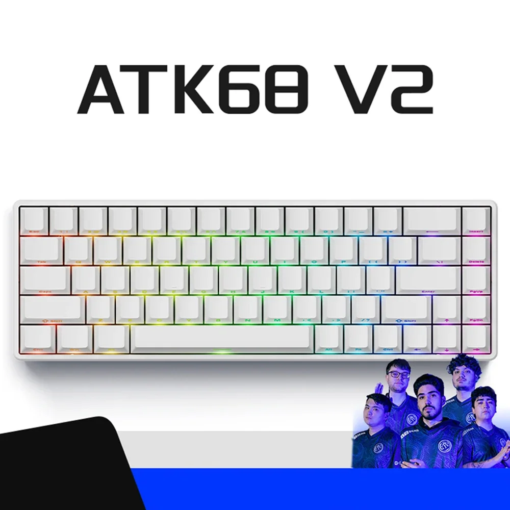 Atk68 V2 Gamer Mechanical Keyboard RGB Backlight Hot Swap Low Delay Wired 8000hz Customize Gaming Accessories Windows Macos