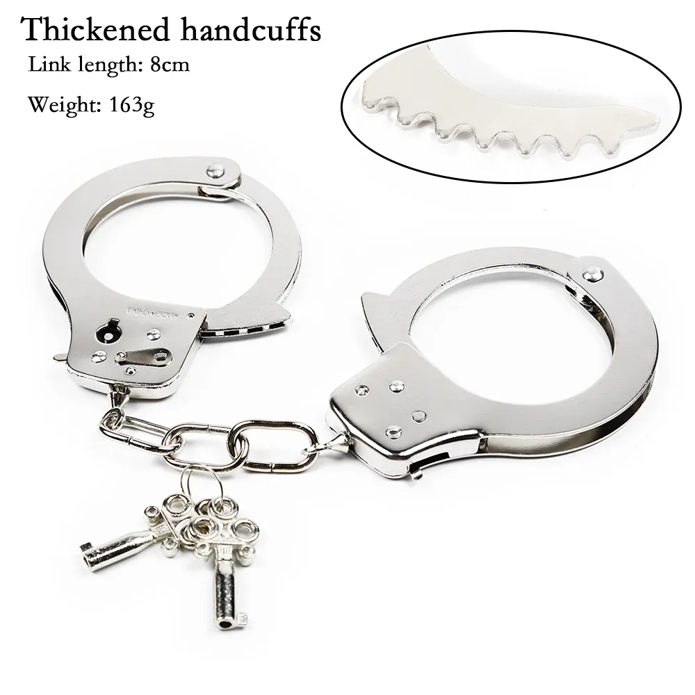 DUTRIEUX Stainless Steel Handcuffs Metal Wrist Ankle Cuffs Bracelet BDSM Bondage Restraints Flirting Props Sex Toys For Couples