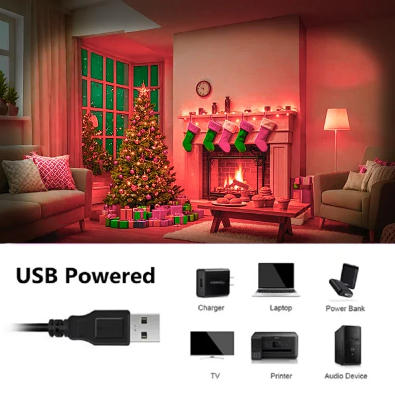 LED-Streifenlicht 5050 USB RGB Tpae Bluetooth Touch Control LED-Streifen Schlafzimmer TV LED-Hintergrundbeleuchtung für Weihnachtsdekoration