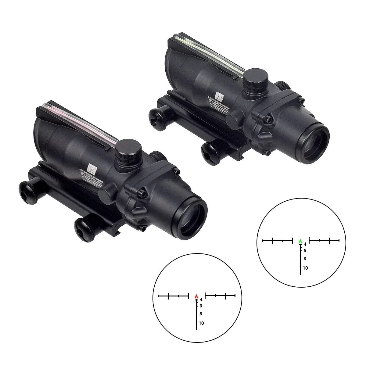 Taktisches Acog 4x32 1x32 Leucht punkt visier Echte Glasfaser beleuchtet grünes Punkt Zielfernrohr für 20mm Weber schiene für die Gewehr jagd