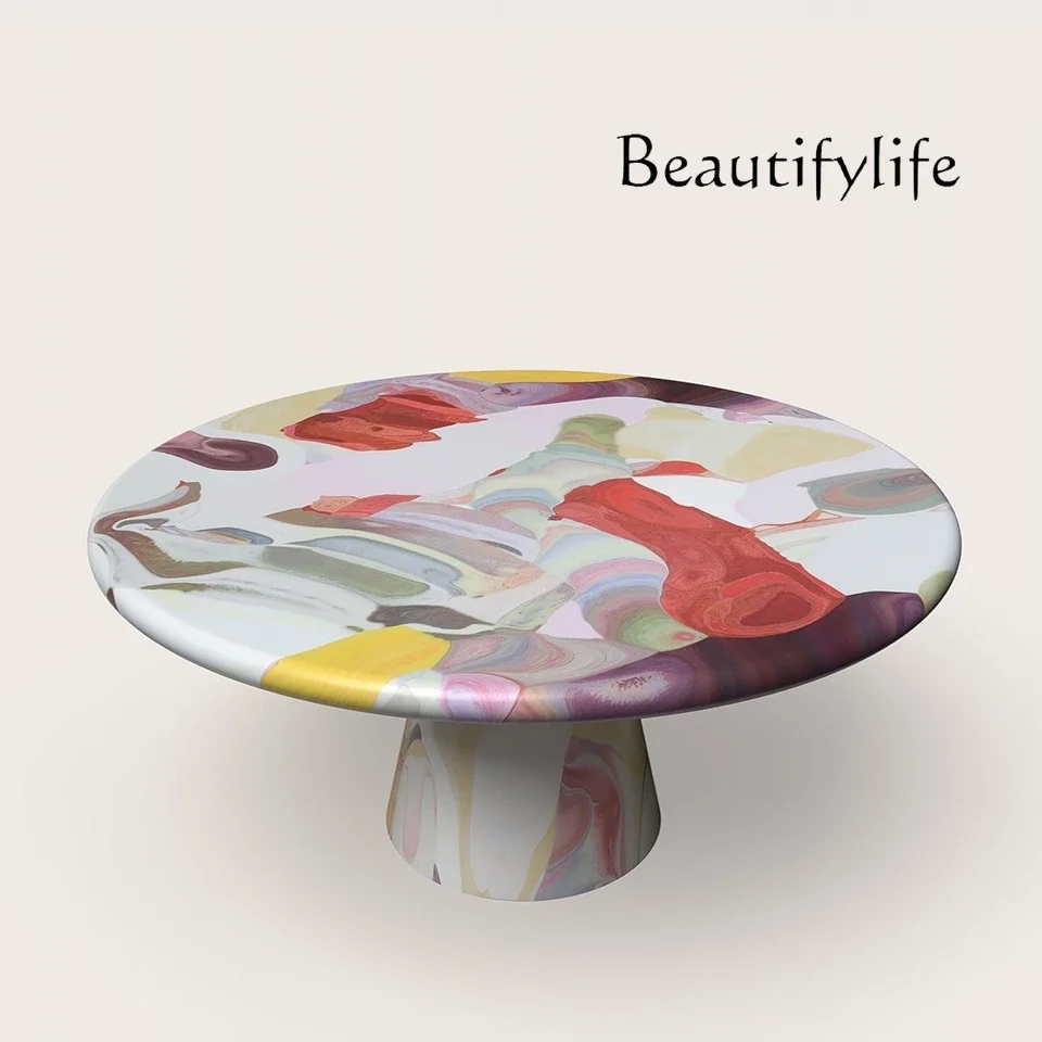 YH Art Ink Flower Coffee Table Side Table Furnace Advanced Creative Coffee Leisure Table