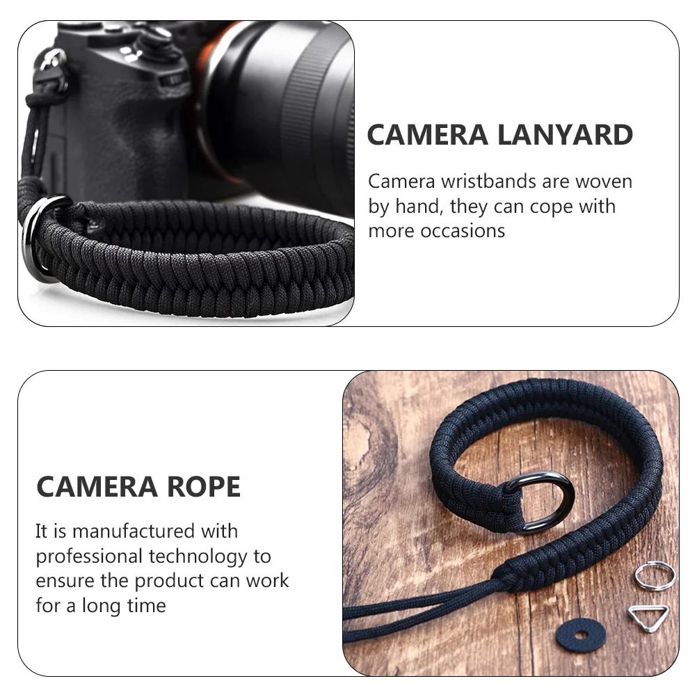 

2pcs Camera Wrist Strap 9-Core Parachute Rope Quick Release Stainless Steel Ring Non-Slip Dslr Mirrorless Camera Lanyard Safety