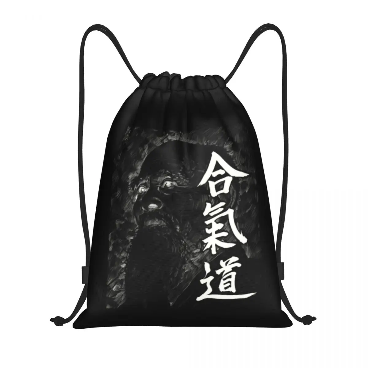 Ueshiba Aikido Mochila com Cordão para Homens e Mulheres, Leve, Japonesa, Arte Marcial, Ginásio, Esportes, Sacos Viajantes