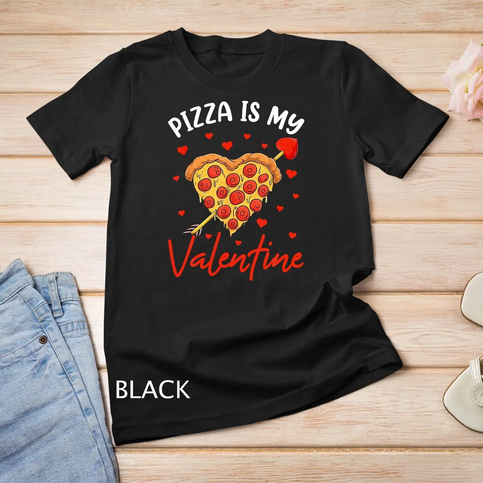 Pizza Is My Valentine Heart Shirt, Toddler Boys Kids Men T-Shirt Unisex T-shirt