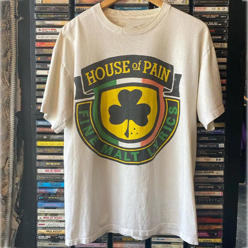 

2025 Houseofpain Band Around Vintage Fashion Creative Print Short Sleeve Chic Hip Hop High Quality Luxury Brand