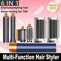 Professional 6 In 1 High Speed Hair Dryer Curling Iron Hair Straightener Styling Tool Negative Ions Mutli-Styler Negative Ions