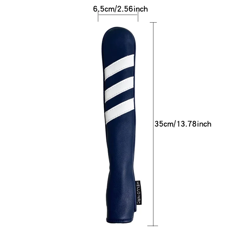 Golf Alignment Rod Cover Striped Case Holder Headcover PU Leather for Aiming Exercise Training Aid Head Protection Accessories
